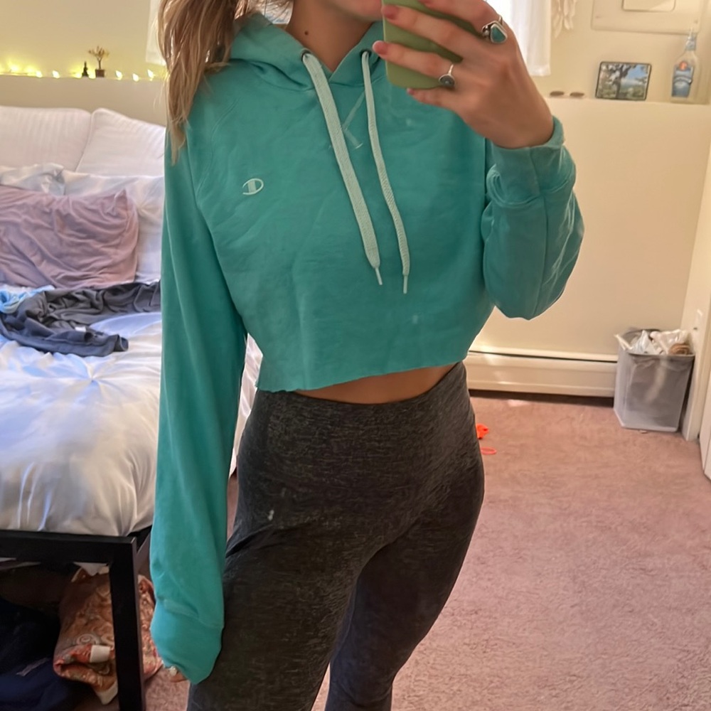 cropped champion hoodie